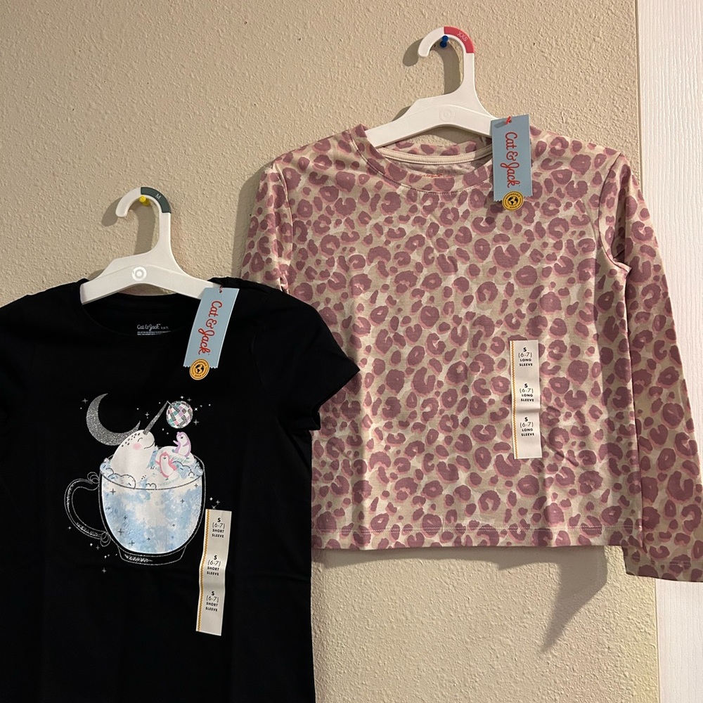 Set of 2 girls graphic tees.